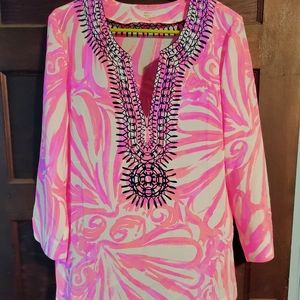 Lilly Pulitzer Amelia Island Tunic Top Blouse